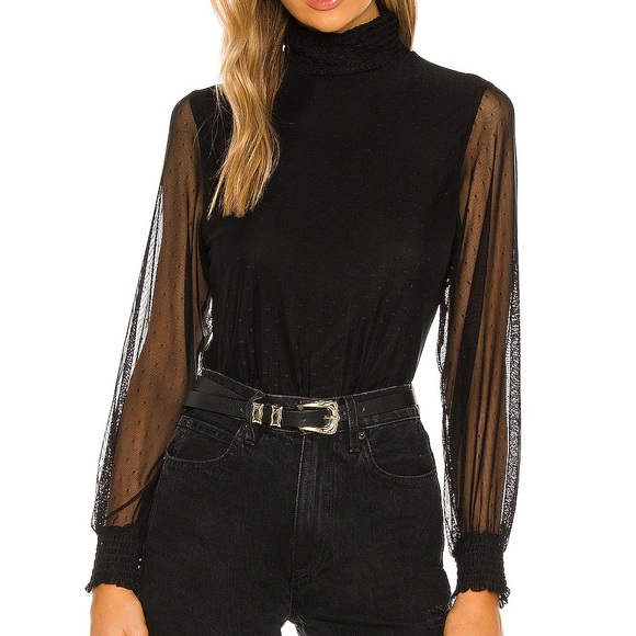 Sanctuary Tops - Sanctuary Witchy Black Mesh Sheer Blouse